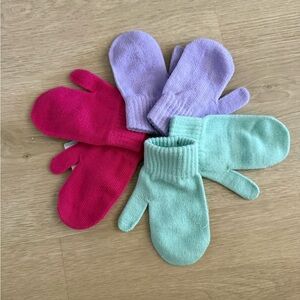 Cat & Jack 3 pack Kids Pastel Mittens Set - Pink, Lavender & Mint